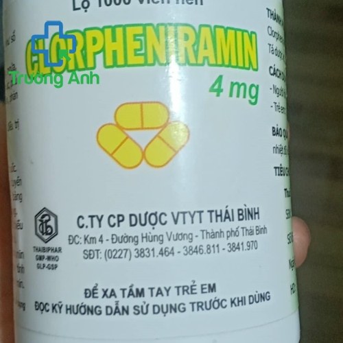 Clorpheniramin 4Mg (1000 Viên)