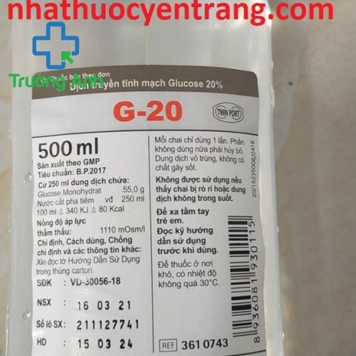 Glucose 20% 500Ml B.braun